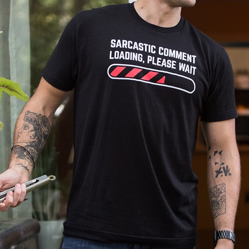 Sarcastic Comment Loading Please Wait Funny Humor for Unisex T-Shirt Small NWT